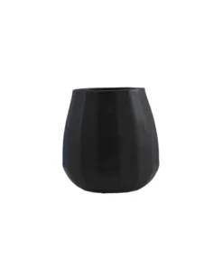 The Bright Angle Kitchen + Dining Black Porcelain Wine Cup