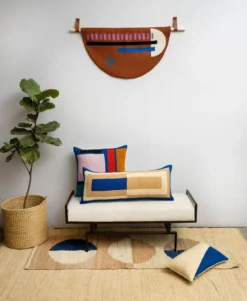 Leah Singh Home Goods Blah Blah Square Wool Throw Pillow Cover 12 Leah Singh Home Goods Blah Blah Square Wool Throw Pillow Cover