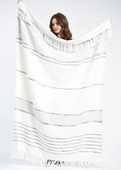 Bloom & Give Best Sellers Duka Throw Blanket - Ivory