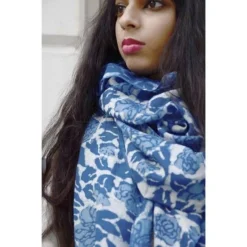 Ichcha Accessories Blue Garden Yan Scarf