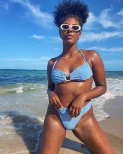 BOLD Swim Allium Textured Bikini Set - Blue