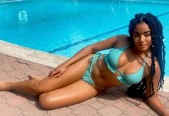 BOLD Swim Ruffle-Front Palm Bikini Set - Mint