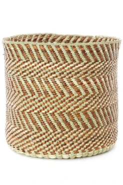 Swahili African Modern Brown And Natural Maila Milulu Reed Baskets 11 Swahili African Modern Brown And Natural Maila Milulu Reed Baskets