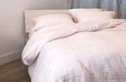 Area Home Camille Linen Duvet Cover - Pink Home Goods