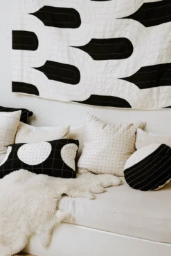 Anchal Canopy Throw Quilt - Charcoal