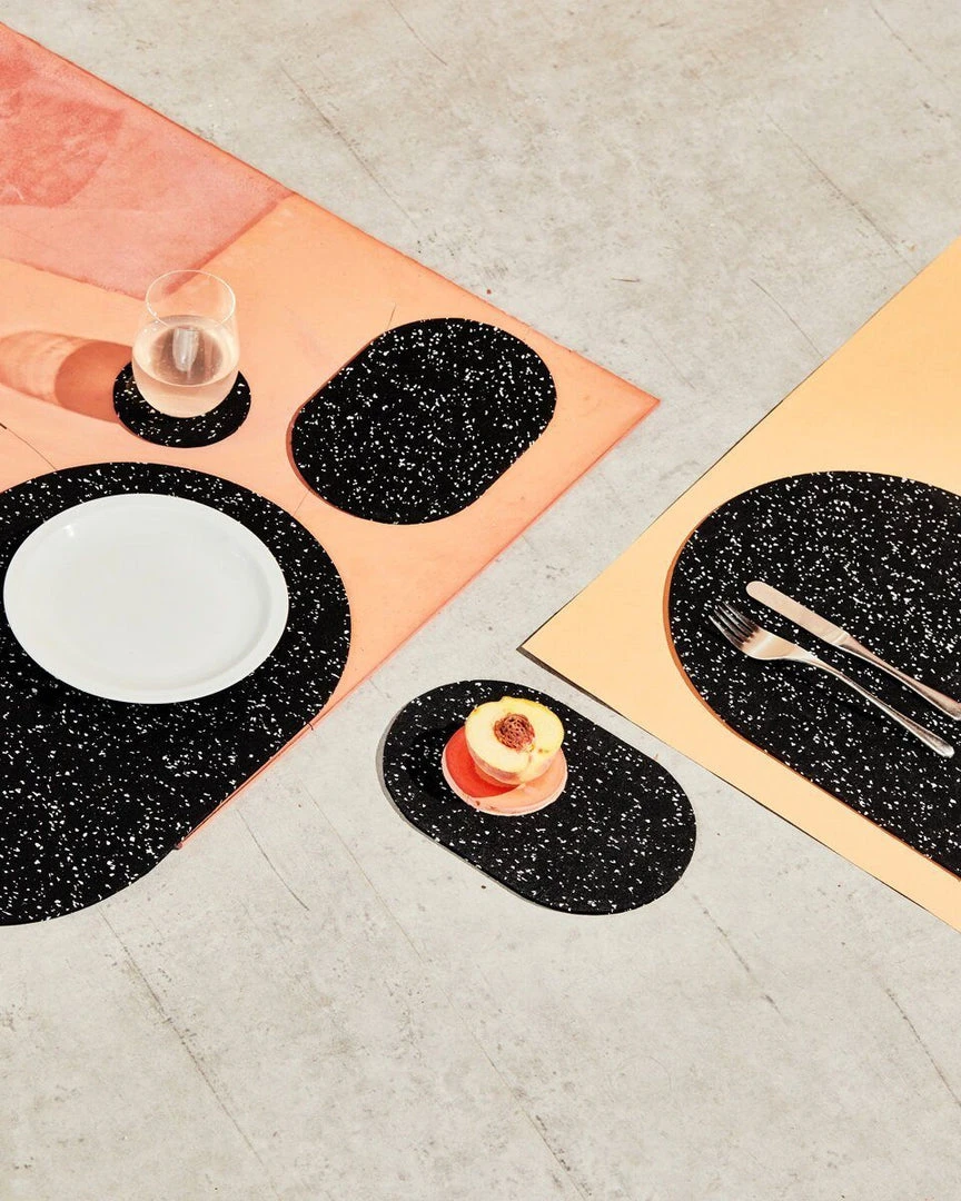 Slash Objects Capsule Recycled Rubber Trivet Duo - Speckled Black 4 Slash Objects Capsule Recycled Rubber Trivet Duo - Speckled Black