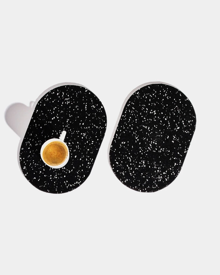 Slash Objects Capsule Recycled Rubber Trivet Duo - Speckled Black 3 Slash Objects Capsule Recycled Rubber Trivet Duo - Speckled Black