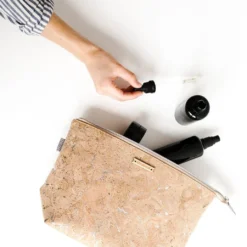 Carry Courage Home Goods Adventurer Cork Cosmetics Bag - Silver