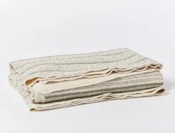 Coyuchi Cascade Matelasse Blanket - Shadow Stripe Home Goods