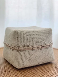 Ceremonia Beaded Bamboo Baskets - White Shell Home Goods 10 Ceremonia Beaded Bamboo Baskets - White Shell Home Goods