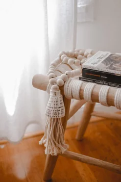 Ceremonia Home Goods Conus Shell Beaded Tassel - Natural