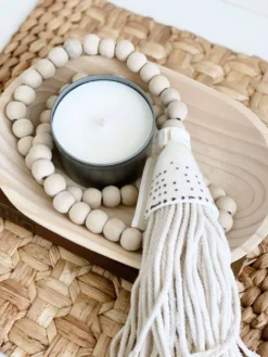 Ceremonia Home Goods Conus Shell Beaded Tassel - Natural