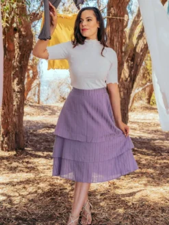 Valani Chanthu Banana Midi Skirt - Purple Sage