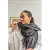 Studio Variously Charcoal Linen Scarf  Accessories