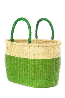 Swahili African Modern Cilantro Bolga Shopper Bag Accessories