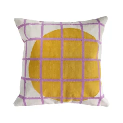 Leah Singh New Arrivals Circle Grid Reversible Throw Pillow Cover