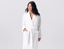 Coyuchi Cloud Loom Unisex Robe - Alpine White Home Goods