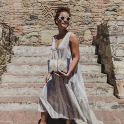 MZ Fair Trade Clouds Wool Clutch Bag