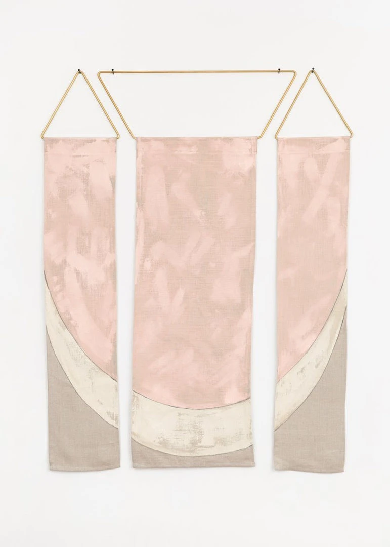 Conejo & Co Zorro Wall Hanging - Blush, White And Beige Handcrafted 3 Conejo & Co Zorro Wall Hanging - Blush, White And Beige Handcrafted