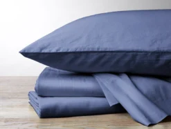 Coyuchi Sateen Sheet Set - Moonlight Blue Home Goods