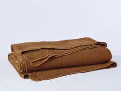Coyuchi Home Goods Cascade Matelasse Blanket - Rust