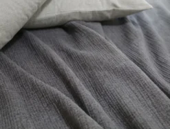 Coyuchi Cozy Cotton Blanket - Charcoal Home Goods