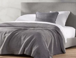 Coyuchi Cozy Cotton Blanket - Charcoal Home Goods