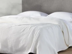 Coyuchi Quilts + Blankets Honeycomb Blanket - White