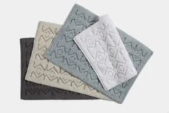 Coyuchi Home Goods Mosaic Canyon Bath Rug - Palest Ocean / Slate