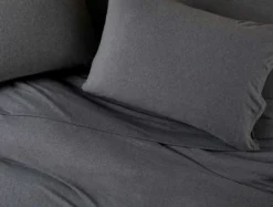 Coyuchi Home Goods Jersey Envelope Pillowcase Set - Charcoal Heather