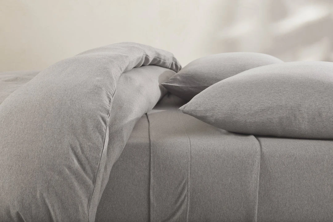 Coyuchi Jersey Sheet Set - Gray Heather 4 Coyuchi Jersey Sheet Set - Gray Heather
