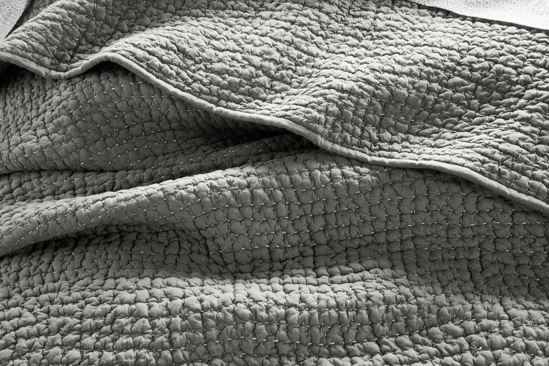 Coyuchi Pebbled Handstitched Euro Sham - Slate Home Goods 5 Coyuchi Pebbled Handstitched Euro Sham - Slate Home Goods