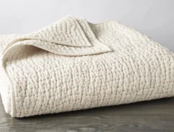 Coyuchi Home Goods Pebbled Handstitched Quilt - Undyed