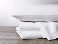 Coyuchi Relaxed Linen Pillowcases Set - Alpine White Home Goods