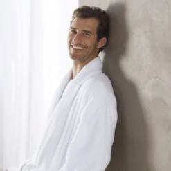 Coyuchi Cloud Loom Unisex Robe - Alpine White Home Goods