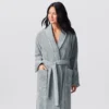 Coyuchi Home Goods Cloud Loom Unisex Robe - Palest Ocean