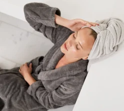 Coyuchi Cloud Loom Unisex Robe - Slate