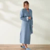 Coyuchi Home Goods Mediterranean Modern Unisex Robe - Lake