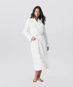 Coyuchi Unisex Waffle Robe - Alpine White Home Goods