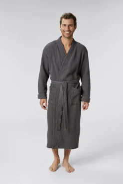 Coyuchi Unisex Waffle Robe - Shadow Best Sellers