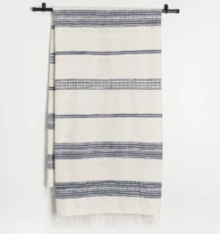 Creative Women Aden Bath Towel - Natural + Navy Home Goods