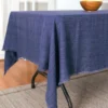 Creative Women Stone Washed Linen Tablecloth - Navy