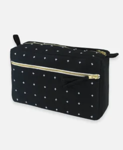 Anchal Accessories Cross Stitch Toiletry Bag - Charcoal