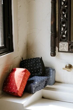 Anchal Accessories Cross Stitch Toiletry Bag - Rust 12 Anchal Accessories Cross Stitch Toiletry Bag - Rust