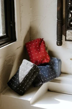 Anchal Accessories Cross Stitch Toiletry Bag - Rust 11 Anchal Accessories Cross Stitch Toiletry Bag - Rust