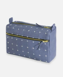 Anchal Accessories Cross Stitch Toiletry Bag - Slate