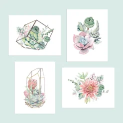 Cute Root Succulent Arrangements Plantable Cards - 8 Pack Greeting Cards