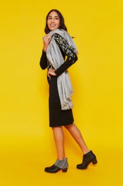 Darzah Tatreez Ankle Boot - Black + Ecru