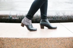 Darzah Tatreez Ankle Boot - Black + Ecru