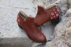 Darzah Tatreez Ankle Boot - Brown Shoes